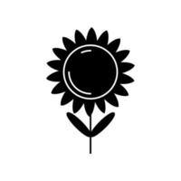 girasol llenar icono símbolo vector. negro glifo girasol icono vector