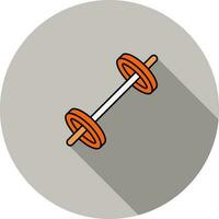 Weightlifting Icon In Orange And White Color. vector
