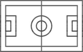 Linear Style Football Field Icon. vector