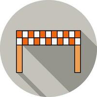 Orange And White Color Barrier Icon On Gray Background. vector