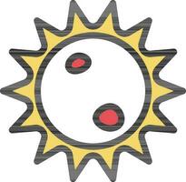 Sun Icon In Yellow And White Color. vector