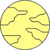 Yellow Neptune Planet Icon In Flat Style. vector