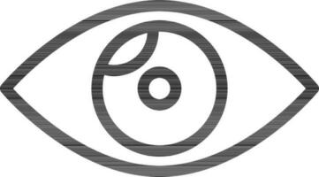 Illustration Of Eye Icon In Line Art Style. vector