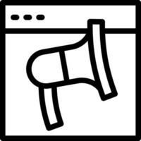 Black Outline Online Marketing Icon Or Symbol. vector