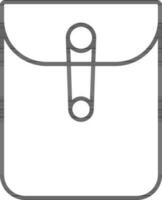 Large Envelope Icon In Black Outline. vector