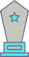 Star On Trophy Flat Icon In Grey And Turquoise Color. vector