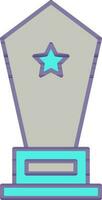 Star On Trophy Flat Icon In Grey And Turquoise Color. vector