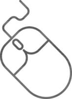 Mouse Icon In Thin Line Art. vector