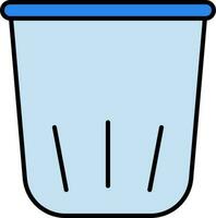 Dustbin Icon In Blue Color. vector