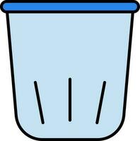 Dustbin Icon In Blue Color. vector