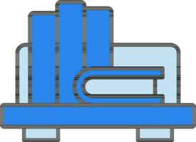 Bookshelf Icon In Blue Color. vector