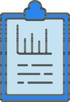 infografía portapapeles icono en azul color. vector