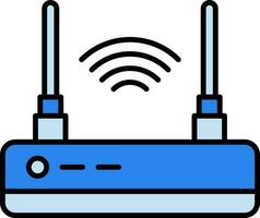Wireless Router Icon In Blue Color. vector