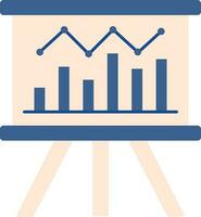 Presentation Financial Graph Board Icon In Blue And Peach Color. vector