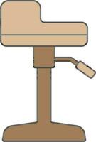 Height Adjustable Stool Icon In Brown Color. vector