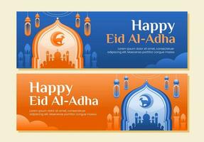 Happy eid al adha islamic banner template vector