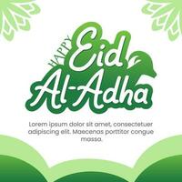 Eid al adha islamic illustration social media post template vector