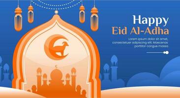 Happy eid al adha islamic background vector