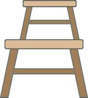 Molger Step Stool Icon In Brown Color. vector