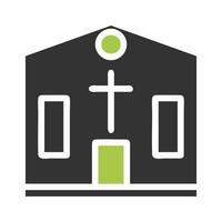 Cathedral icon solid green grey colour easter symbol illustration. vector
