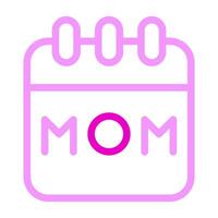 calendar icon duocolor pink colour mother day symbol illustration. vector