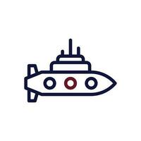 submarino icono duocolor granate Armada color militar símbolo Perfecto. vector