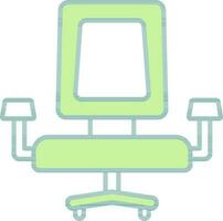 Office Chair Icon In Green And White Color. vector