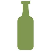 Bottle for various liquids and oils. Simple silhouette icon. Vector illustration isolated on white background.