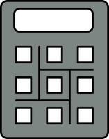 gris y blanco calculadora plano icono. vector