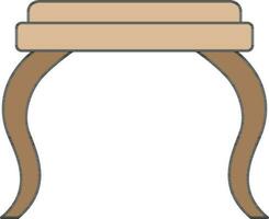 Isolated Stool Icon In Brown Color. vector