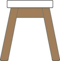 Isolated Stool Icon In Brown And White Color. vector