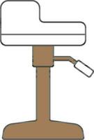 Height Adjustable Stool Icon In Brown And White Color. vector