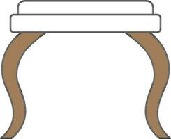 Isolated Stool Icon In Brown And White Color. vector