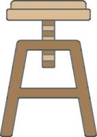 Arki Stool Icon In Brown Color. vector