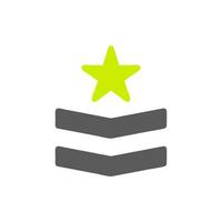 Badge icon solid grey vibrant green colour military symbol perfect. vector