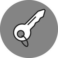 Line Art Key On Grey Circle Icon. vector