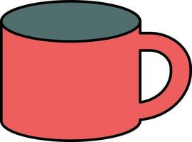 Isolated Mug Icon In Red And Teal Color. vector