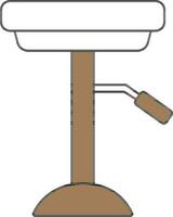 Height Adjustable Stool Icon In Brown And White Color. vector