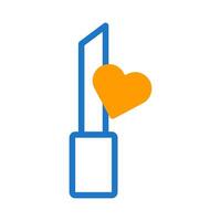 cosmético amor icono duotono azul naranja estilo enamorado ilustración símbolo Perfecto. vector