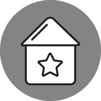 Black Stroke House Review Grey Circle Icon. vector