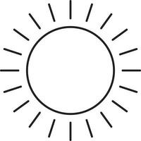 Sun Icon In Line Art. vector