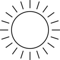 Sun Icon In Line Art. vector