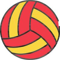 Volleyball Icon In Red And Yellow Color. vector