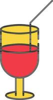 Drink Glass Icon In Red And Yellow Color. vector