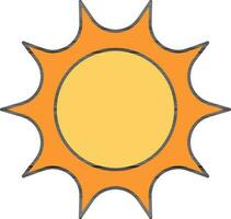 Illustration Of Sun Icon In Orange And Yellow Color. vector