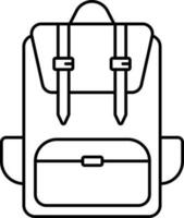 Backpack Icon Black Line Art. vector