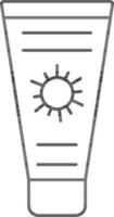 protector solar o loción icono en carrera estilo. vector