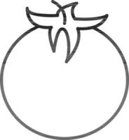 Black Outline Tomato Flat Icon Or Symbol. vector