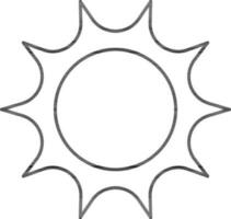 Illustration Of Sun Icon In Outline Style. vector