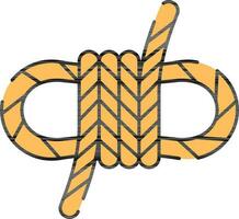 Rope Bundle Icon In Black And Yellow Color. vector